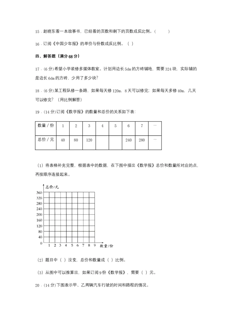 《第06讲正比例和反比例-六年级数学下册单元知识盘点+易错题专训（苏教版）_小学1-6年级全科全套_1-6年级全科下册_六年级_数学_数学六下苏教版》第7页预览