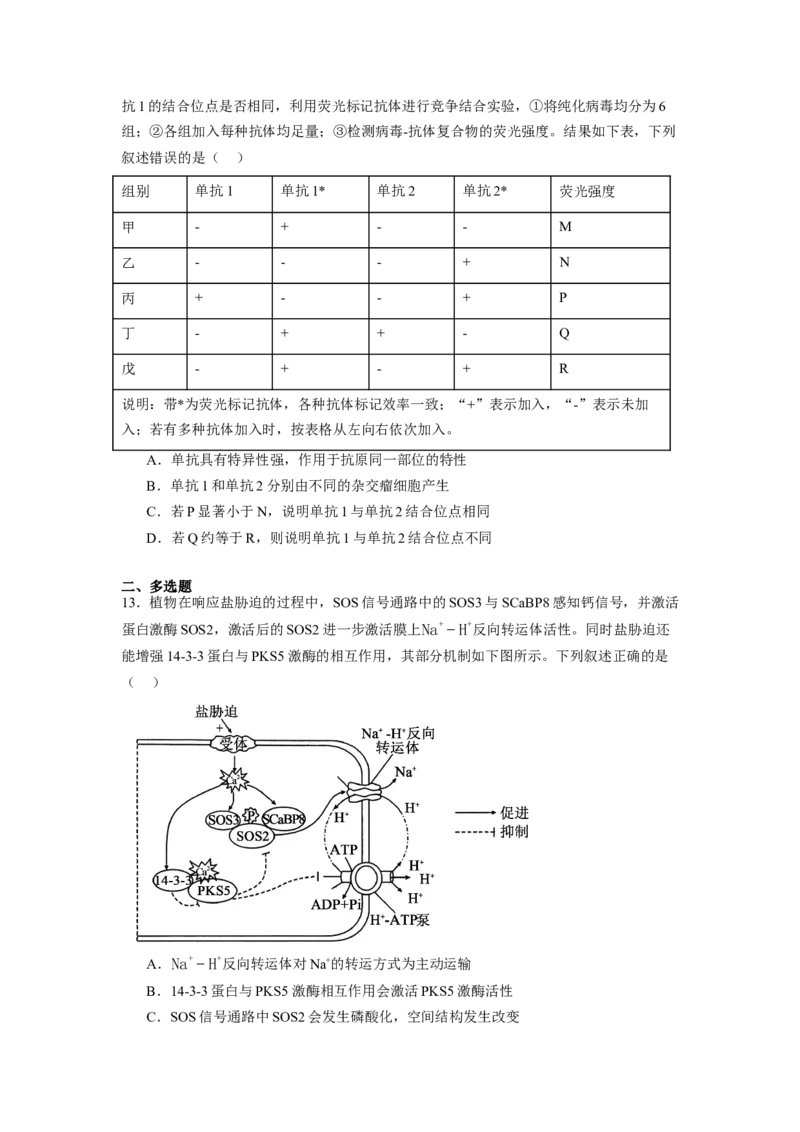 《湖南省长沙市望城区第六中学2026-2027学年高三上学期开学生物试题（含答案）_小初高学习资料合集（每天更新）_湖南省长沙市望城区第六中学2026-2027学年高三上学期开学检测》第5页预览