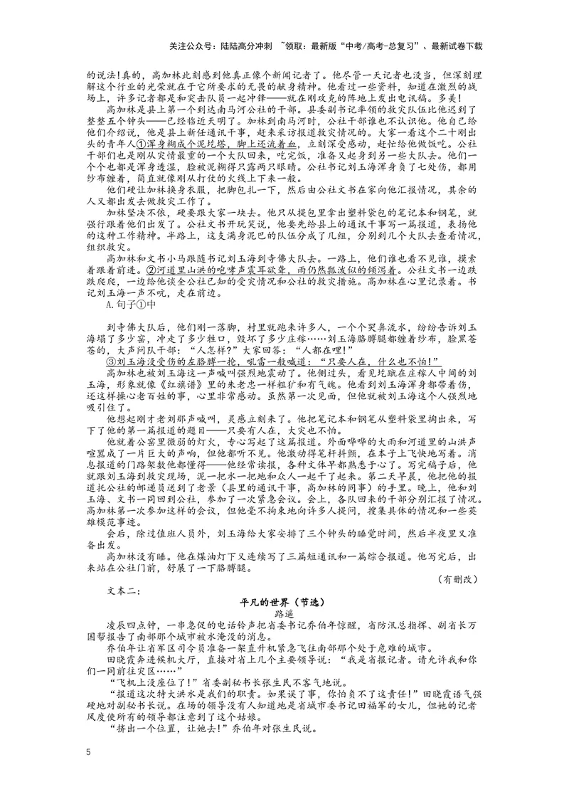 《专题06小说阅读，突破选择题-（解析版）_二轮复习_2024年_2024年高考语文二轮专题讲练_资料》第5页预览