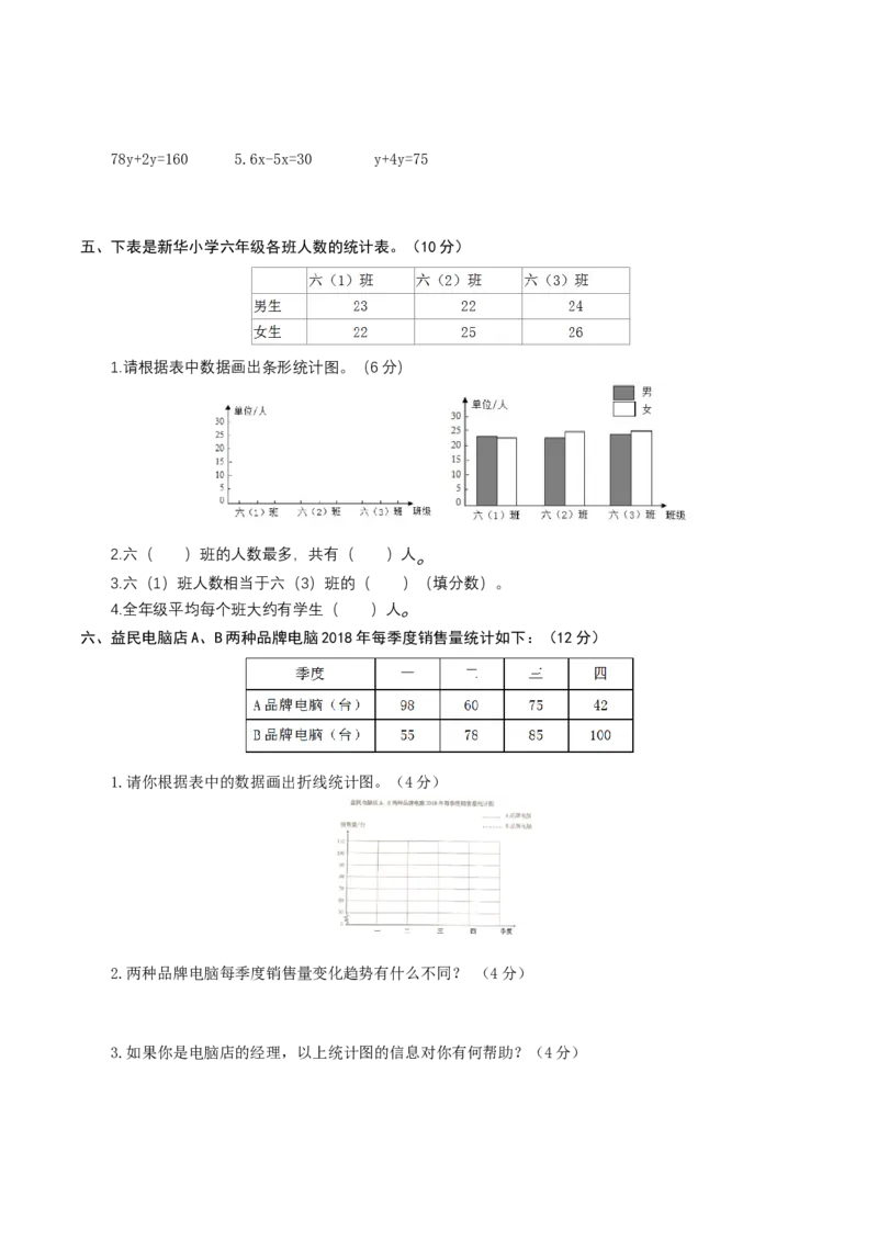 《25北师大五年级数学下册第四次月考卷（7～8单元）（原卷版）_小学1-6年级全科全套_1-6年级全科下册_五年级_五年级下数学_数学五下北师版》第2页预览