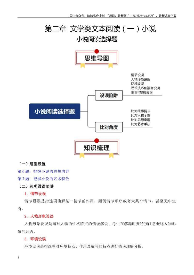 《专题08：小说阅读选择题（学生版）_一轮复习_2025年_2025年高考语文一轮复习知识清单（全国通用）》第1页预览