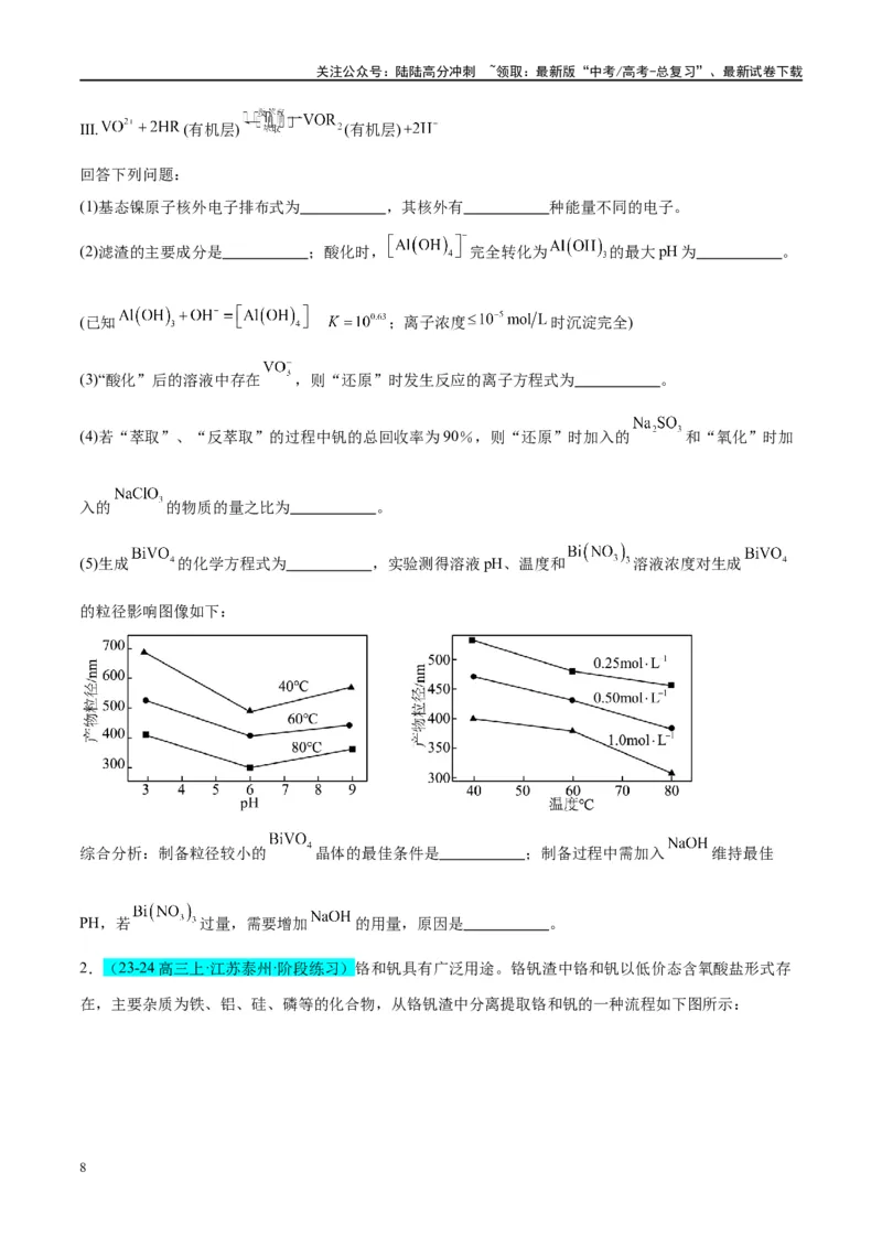 《（能力版）微专题17热点金属（V、Cr、Mn、Co、Ni）及其化合物的制备和性质-（学生版）(全国版）_05-化学-高考总复习_一轮复习_2024年_2024高考化学一轮复习考点微专题考情分析经_资料》第8页预览