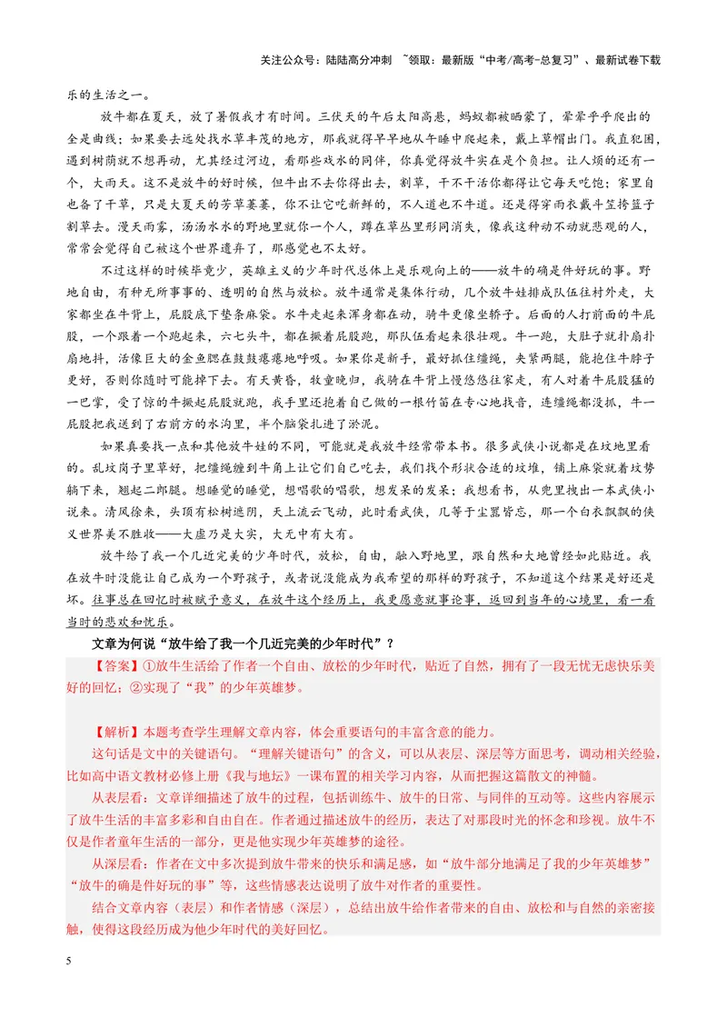 《专题10文本理解题（讲义）（教师版）_二轮复习_2025年_2025年高考语文二轮复习课件+讲义+练习（新高考通用）》第5页预览