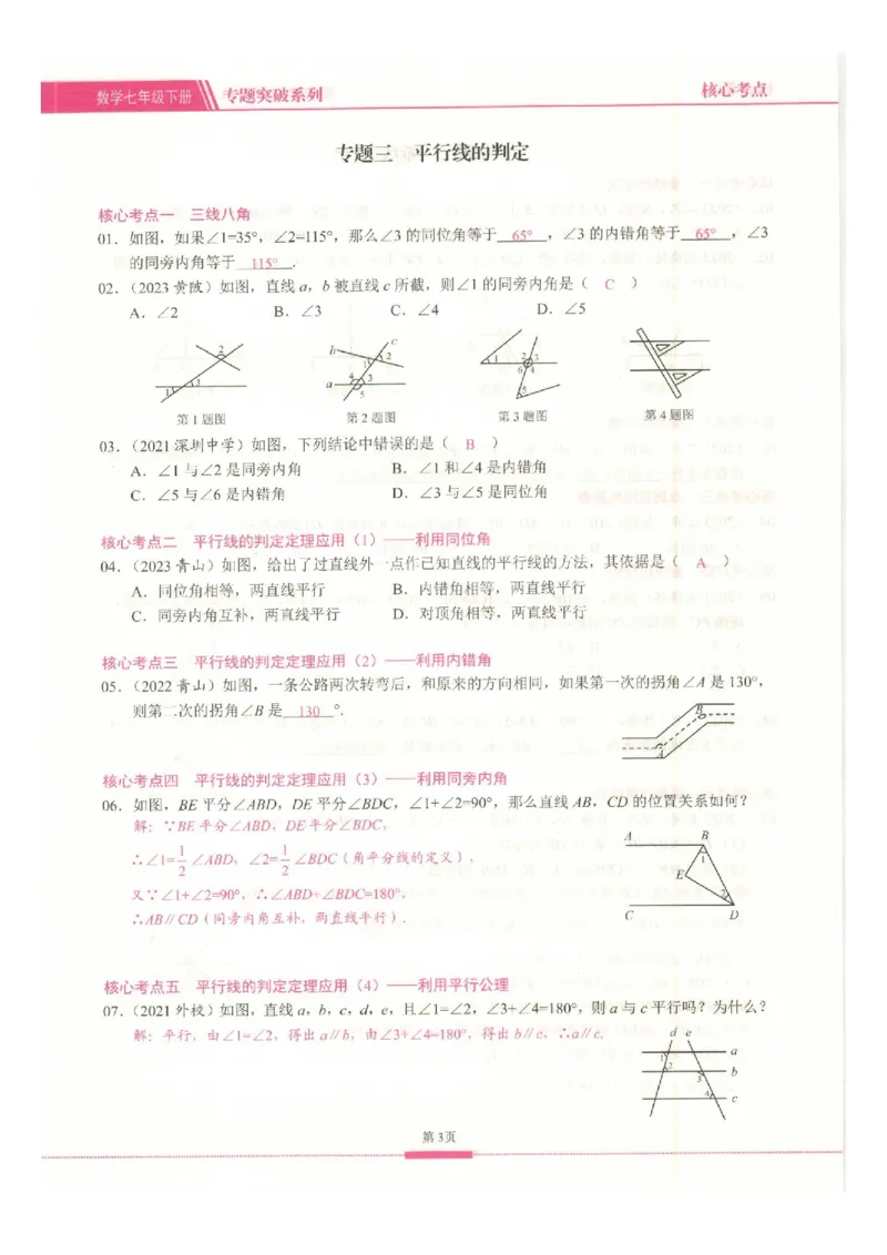 《核心考点-初中数学7年级下册教师版_初中全科目同步习题+精品试卷(7-9年级)(1)_25秋初中数学《同步习题+精品试卷》_初中数学人教版试卷_初中数学人教版7-9年级上册_《核心考点》》第3页预览