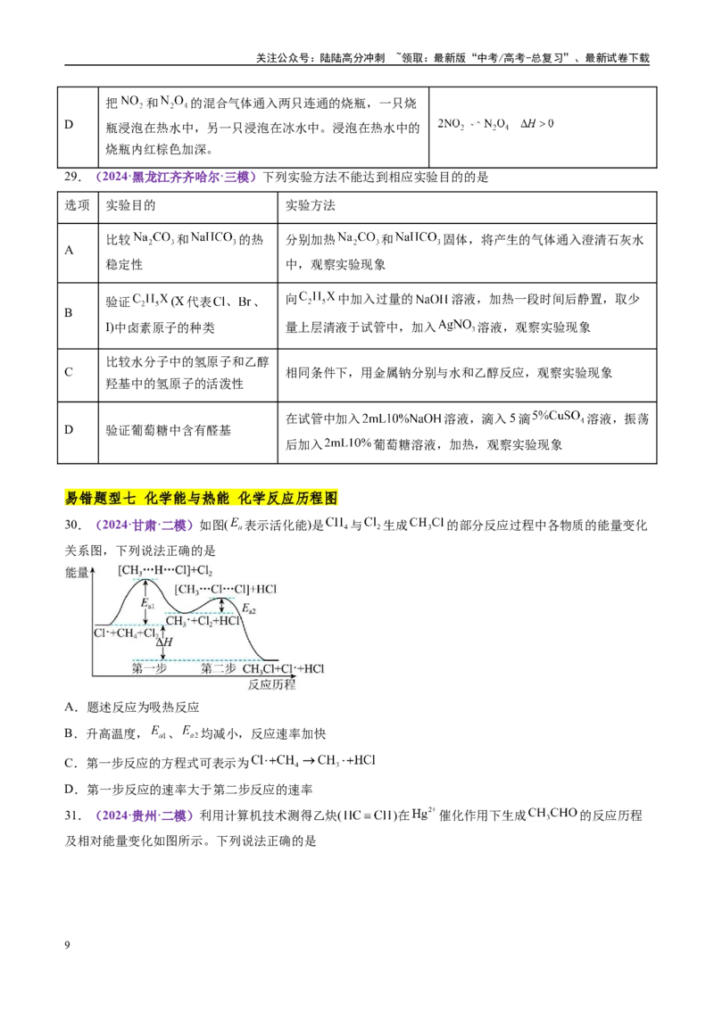 《易错选择题题组（学生版）_05-化学-高考总复习_专项复习_2025年_2025年高考化学考试易错题（新高考通用）》第9页预览