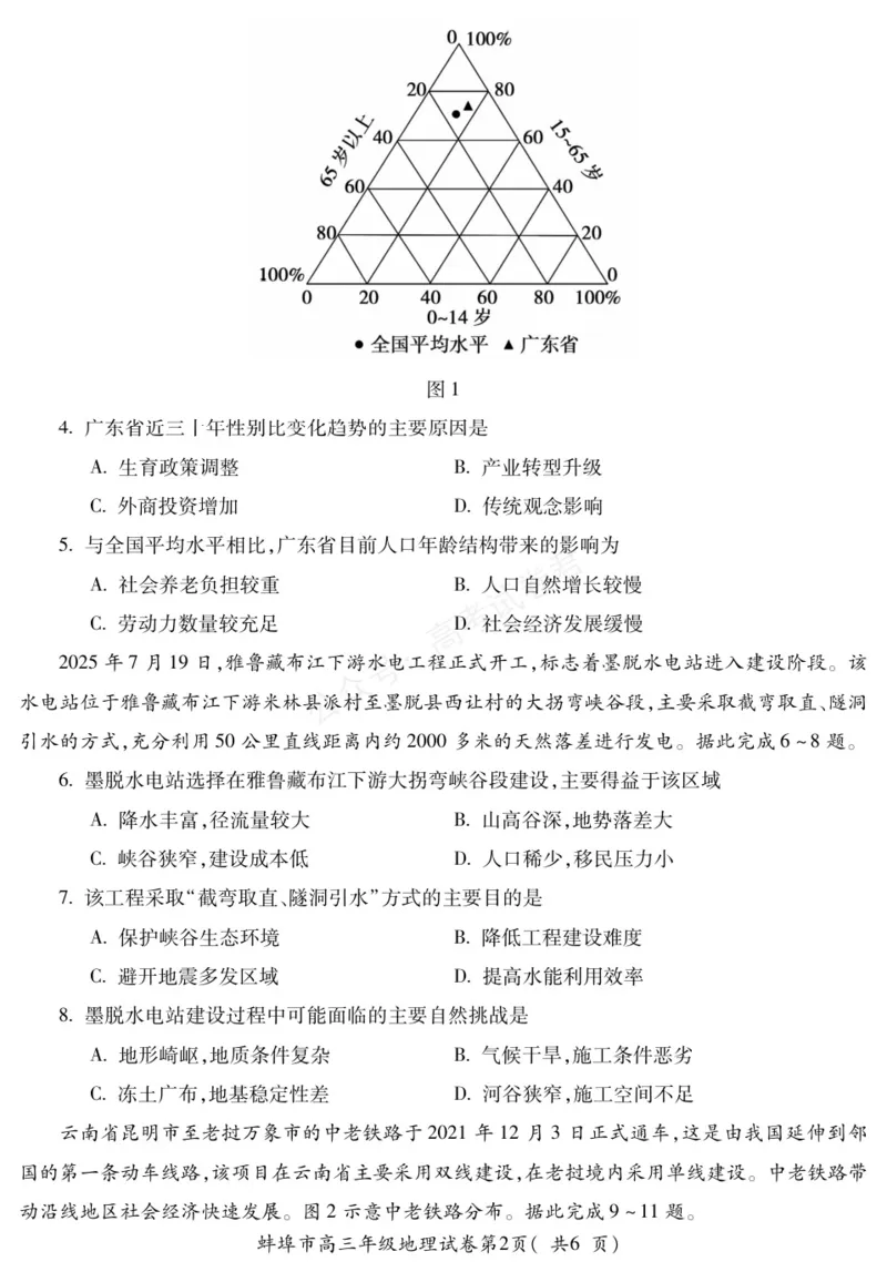 《地理安徽省蚌埠市2025-2026学年高三上学期调研性监测_副本_小初高学习资料合集（每天更新）_安徽调研监测2026届安徽省蚌埠市高三上学期调研性监测全科》第2页预览