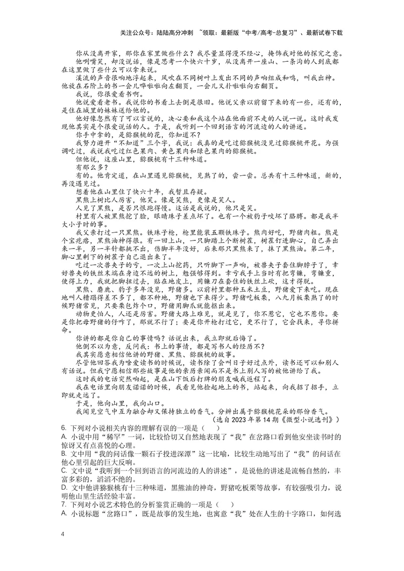 《专题08小说阅读，突破主观题（二）-（解析版）_二轮复习_2024年_2024年高考语文二轮专题讲练_资料》第4页预览