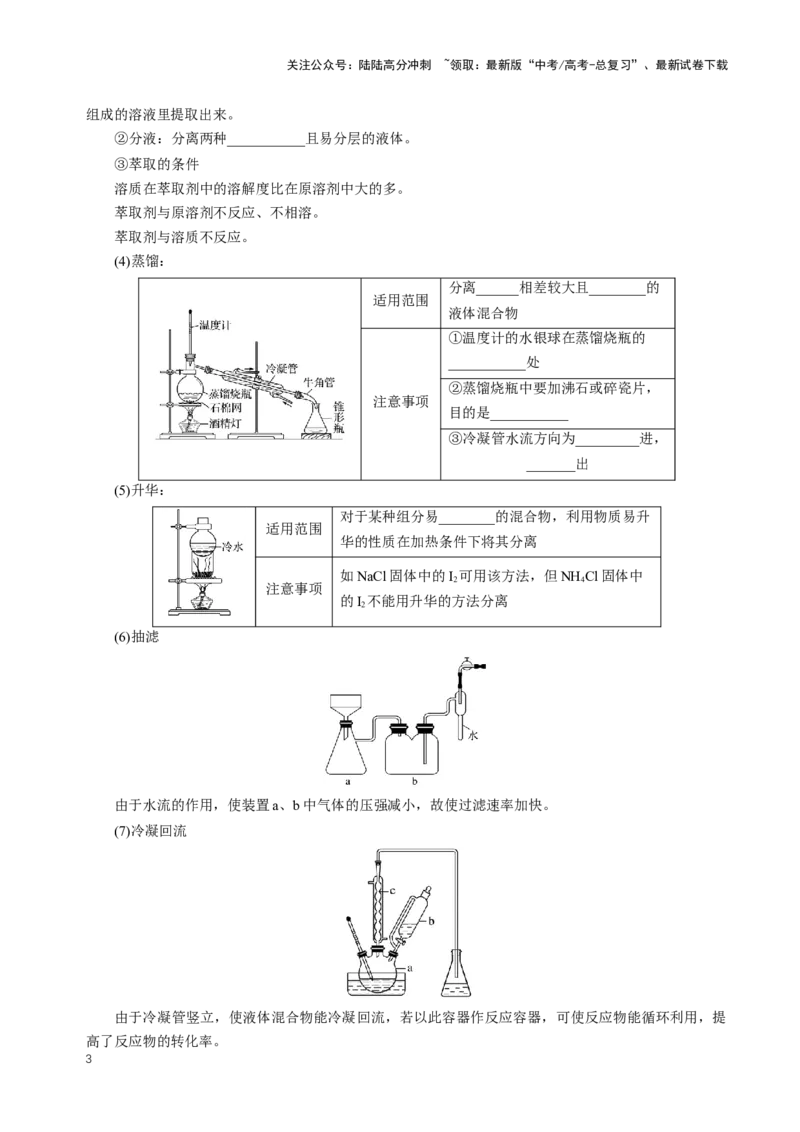 《知识清单31物质的分离、提纯与鉴别（学生版）_05-化学-高考总复习_一轮复习_2025年_2025年高考化学一轮复习知识清单（全国通用）》第3页预览