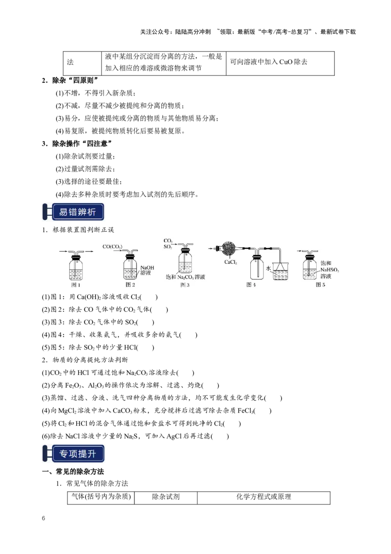 《知识清单31物质的分离、提纯与鉴别（学生版）_05-化学-高考总复习_一轮复习_2025年_2025年高考化学一轮复习知识清单（全国通用）》第6页预览