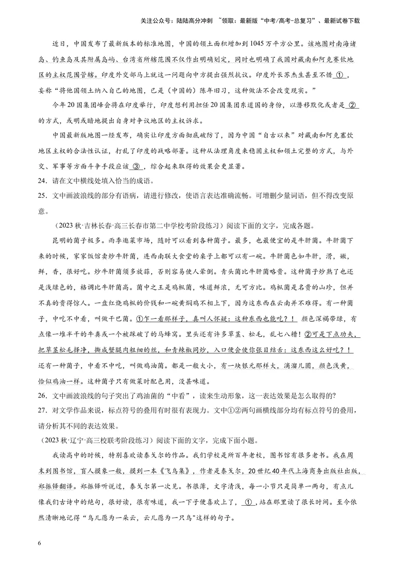 《专题06语用综合题20题（精选名校联考）（新课标全国Ⅱ卷）-（原卷版）_一轮复习_2025年_2025年新高考语文一轮复习题型专练习题试卷强化训练题_新高考（课标）Ⅱ卷地区》第6页预览