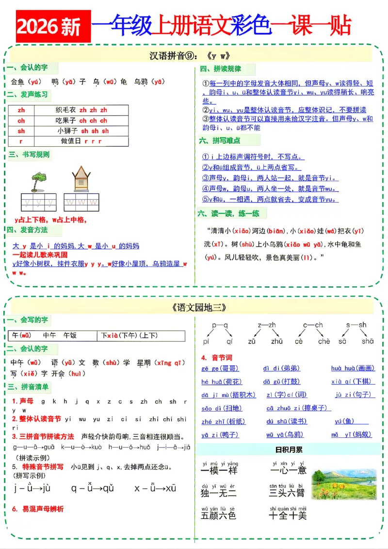 《26新一（上）语文小纸条课课贴_小初高学习资料合集（每天更新）_2026秋语文《小纸条课课贴》1-6年级上册》第8页预览