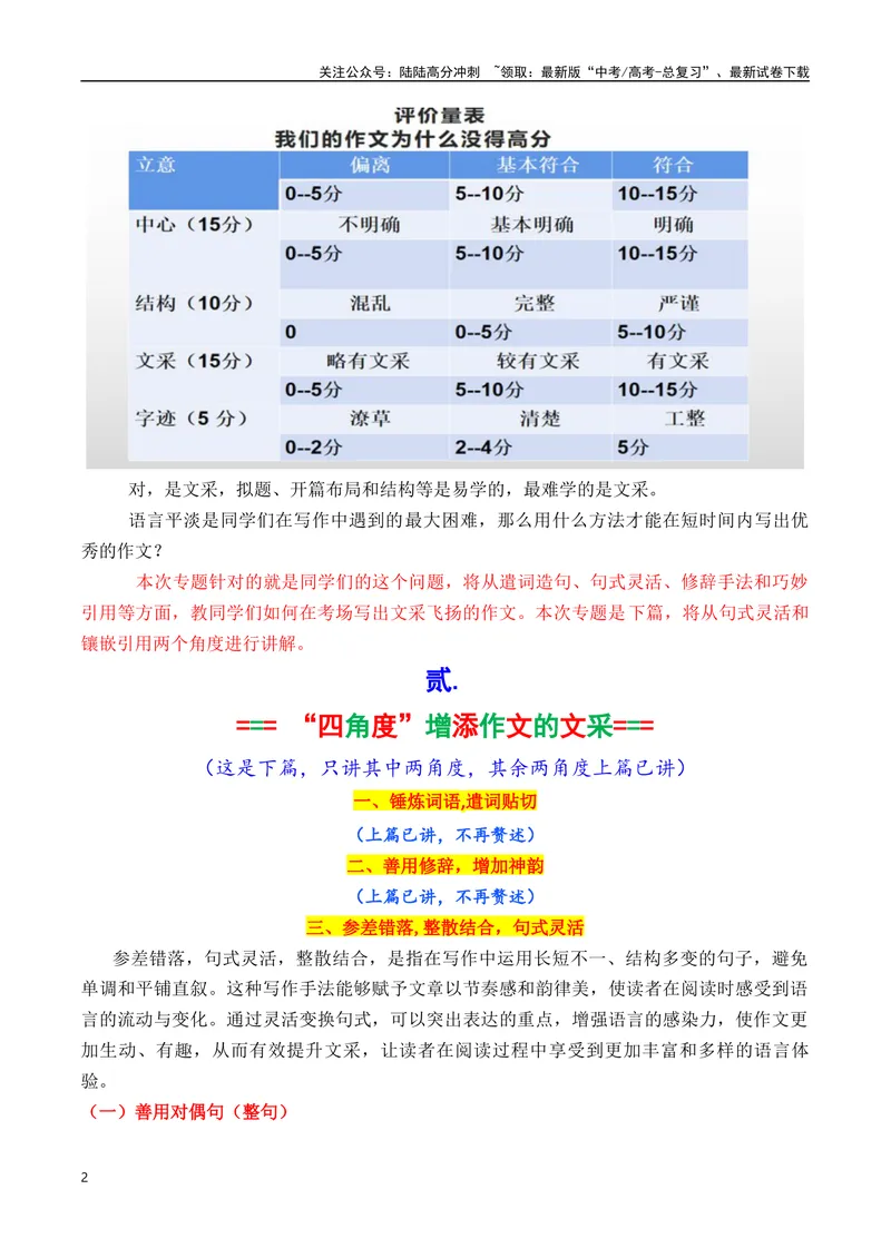 《专题09提升考场作文文采技巧写作指导（原卷版）（下篇）_专项复习_2025年_2025年高考语文议论文写作秘籍》第2页预览