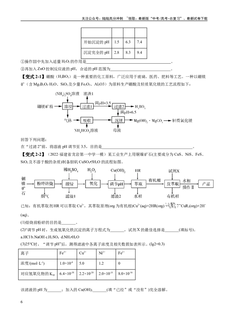 《易错类型07化工流程中的常考问题（7大易错点）（原卷版）_05-化学-高考总复习_专项复习_2024年_2024年高考化学考试易错题易混知识点题型归类练习_资料》第6页预览