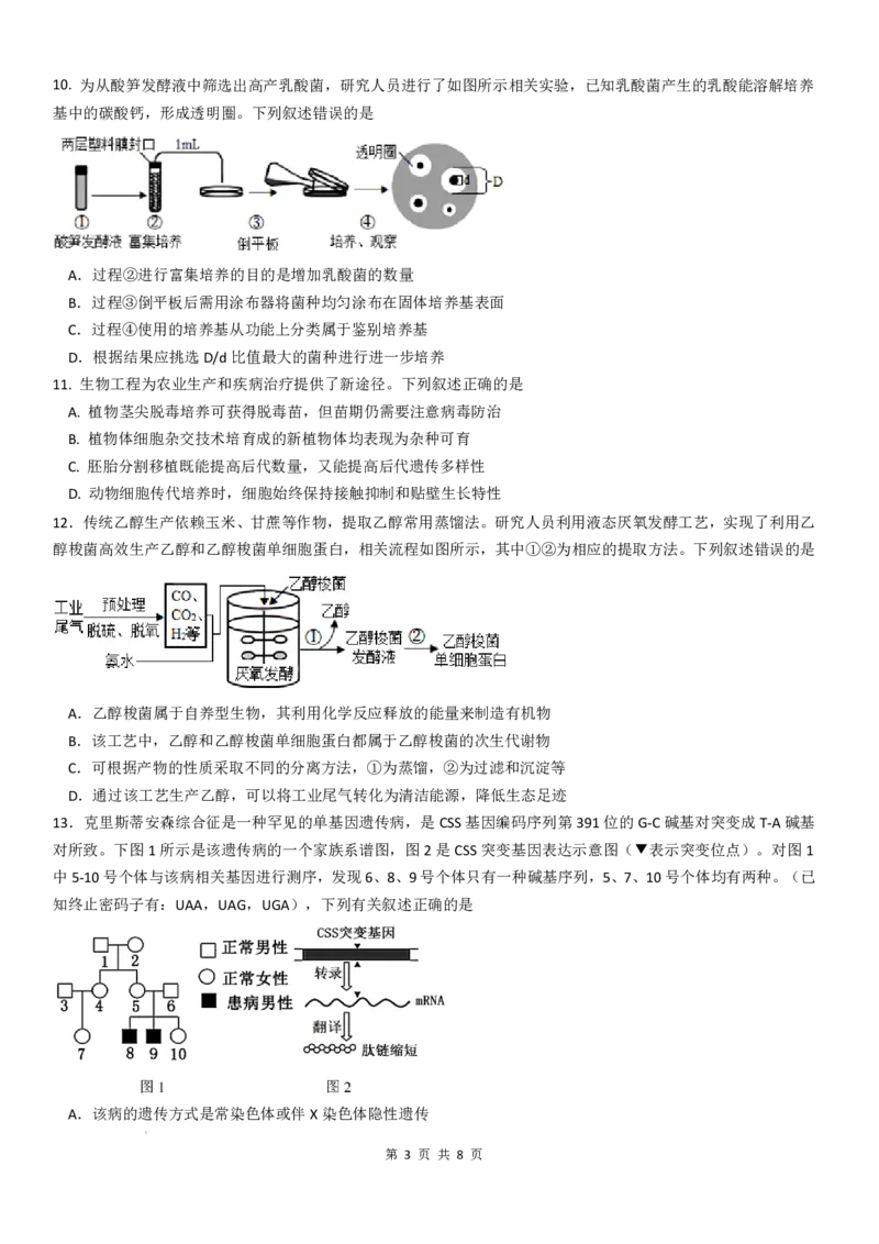 《华南师范大学附属中学2026届高三综合测试生物_2024-2027高三（6-6月题库）_2026年05月高三试卷_260528广东省广州市华南师范大学附属中学2026届高三综合测试（全科）》第3页预览