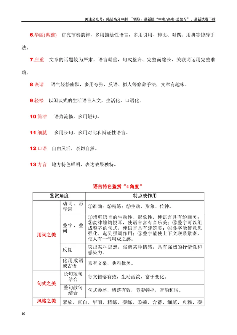 《专题05：鉴赏散文艺术技巧、语言（教师版）_一轮复习_2025年_2025年高考语文一轮复习知识清单（全国通用）》第10页预览