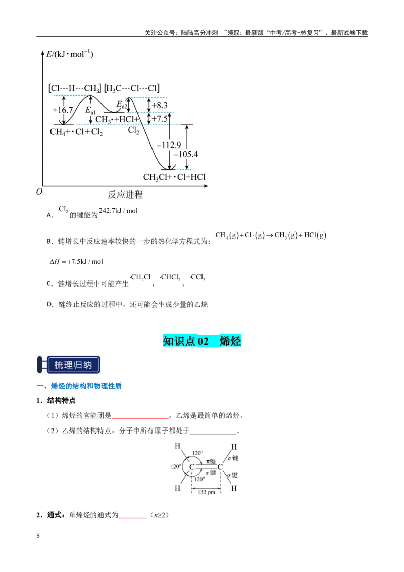 《知识清单26烃（新高考专用）（学生版）_05-化学-高考总复习_一轮复习_2025年_2025年高考化学一轮复习知识清单（全国通用）》第5页预览