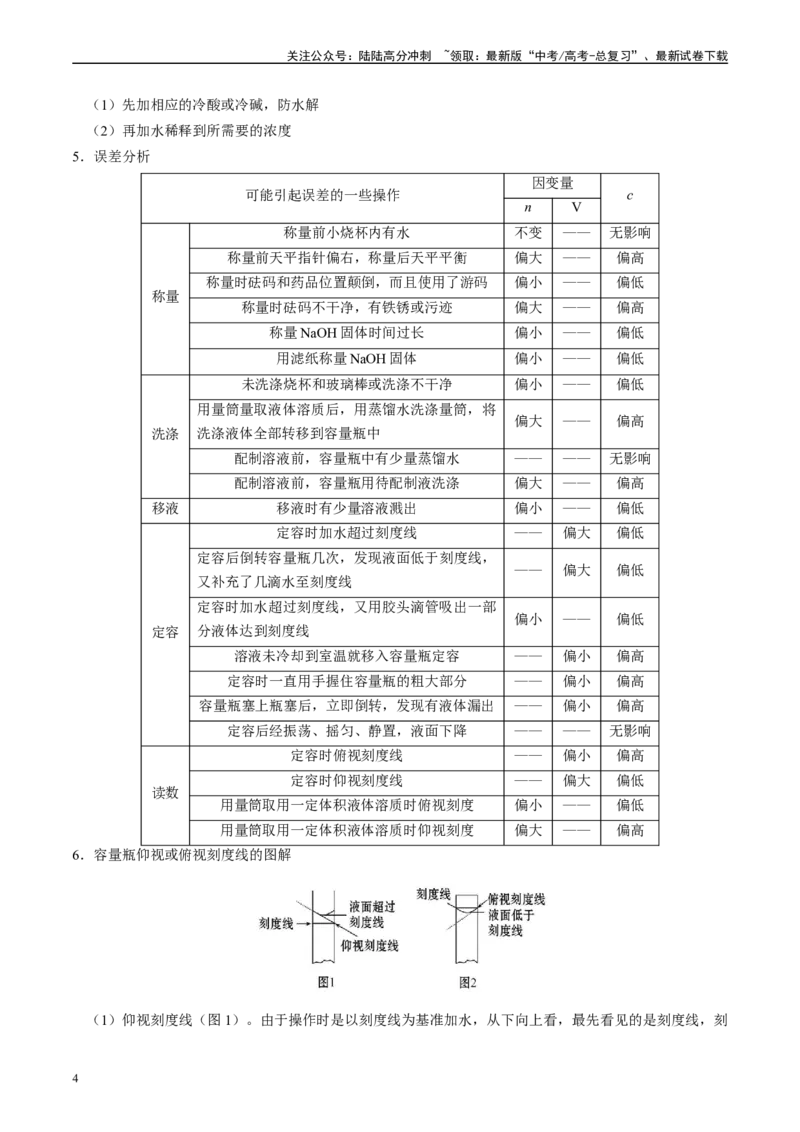 《知识清单33常见的定量综合实验-2024年高考化学一轮复习知识清单_05-化学-高考总复习_一轮复习_2024年_2024年高考化学一轮复习知识清单必背总结全国通用_资料》第4页预览