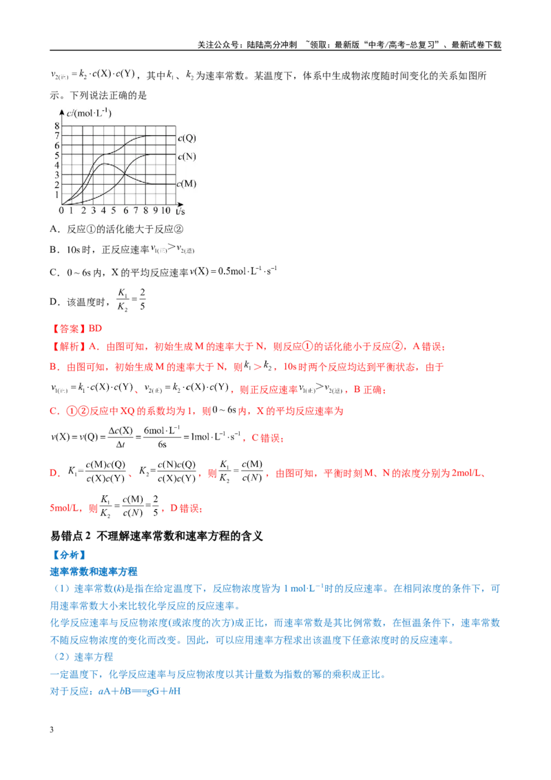 《易错类型12化学反应速率与化学平衡（11大易错点）（解析版）_05-化学-高考总复习_专项复习_2025年_2025年高考化学考试易错题（新高考通用）》第3页预览