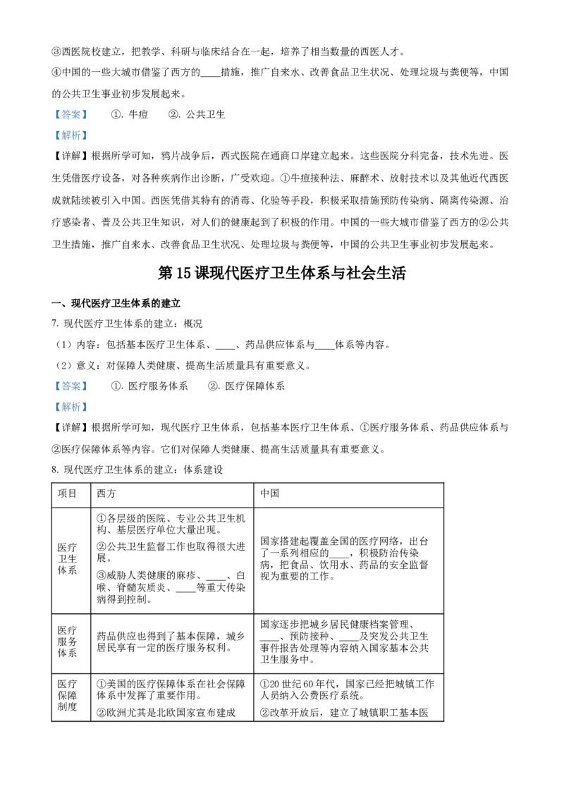 《单元讲练测（选必2）第六单元医疗与公共卫生（讲）（教师版）_新版高中_高中历史新版_高中历史选择性必修2（统编版）_单元讲练测-F12》第6页预览