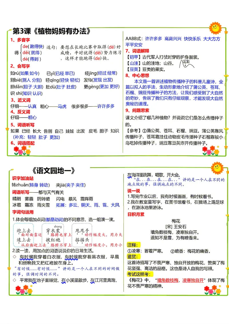 《26新二（上）语文小纸条课课贴_小初高学习资料合集（每天更新）_2026秋语文《小纸条课课贴》1-6年级上册》第2页预览