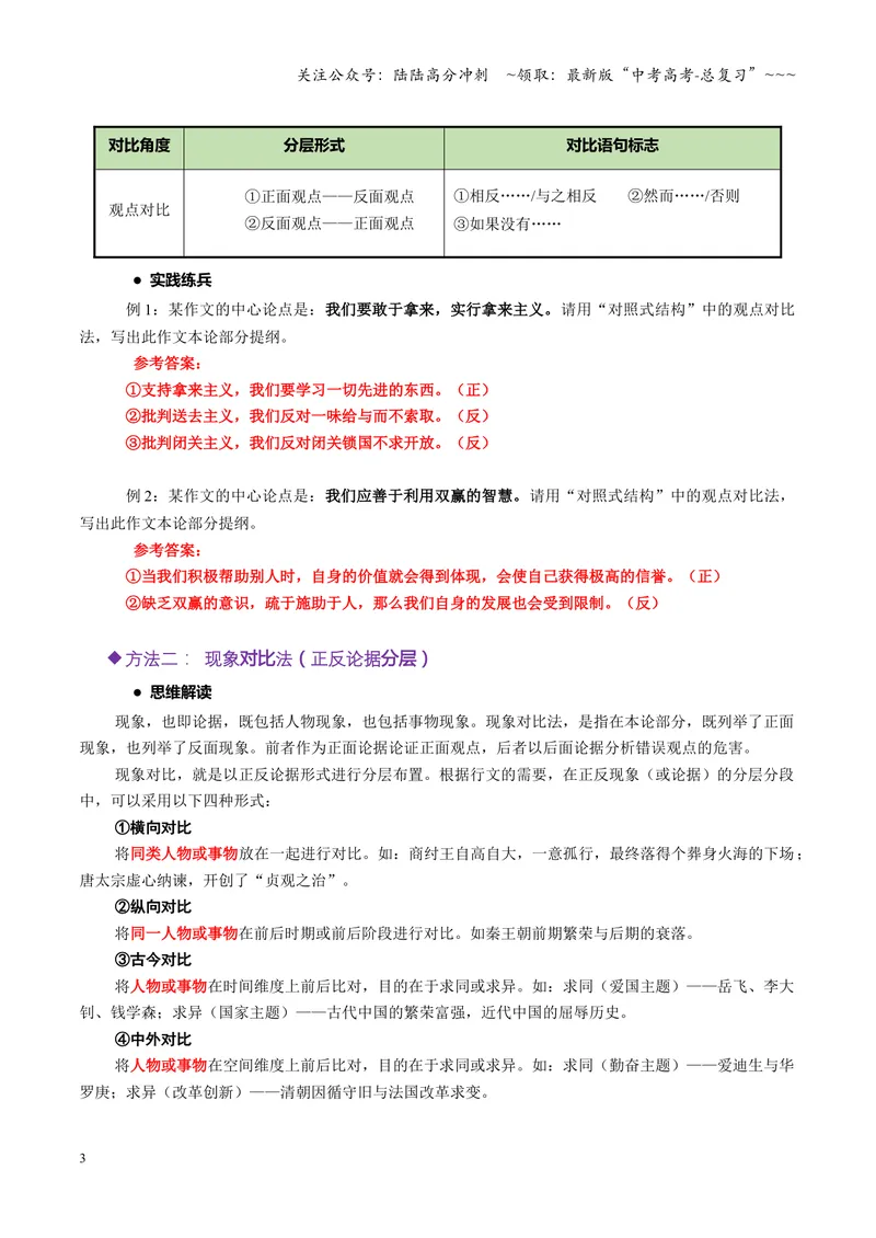 《专题07对照式结构（讲义）（全国通用）（教师版）_一轮复习_2026年-语文一轮复习_2026年高考语文一轮复习议论文写作（全国通用）-G423_资料_2026版》第3页预览