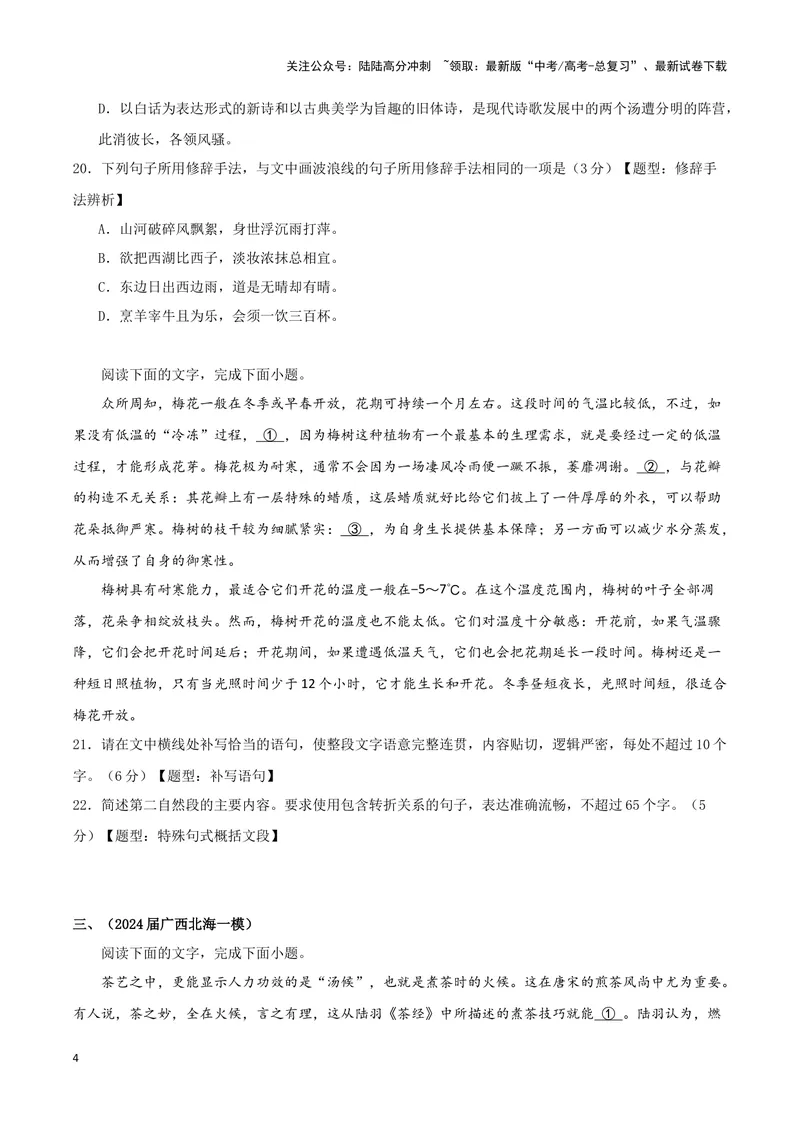 《专题05语言文字运用（原卷版）（九省专用）_专项复习_2025年_2024年高考一模试题分类汇编语文新高考九省专用》第4页预览