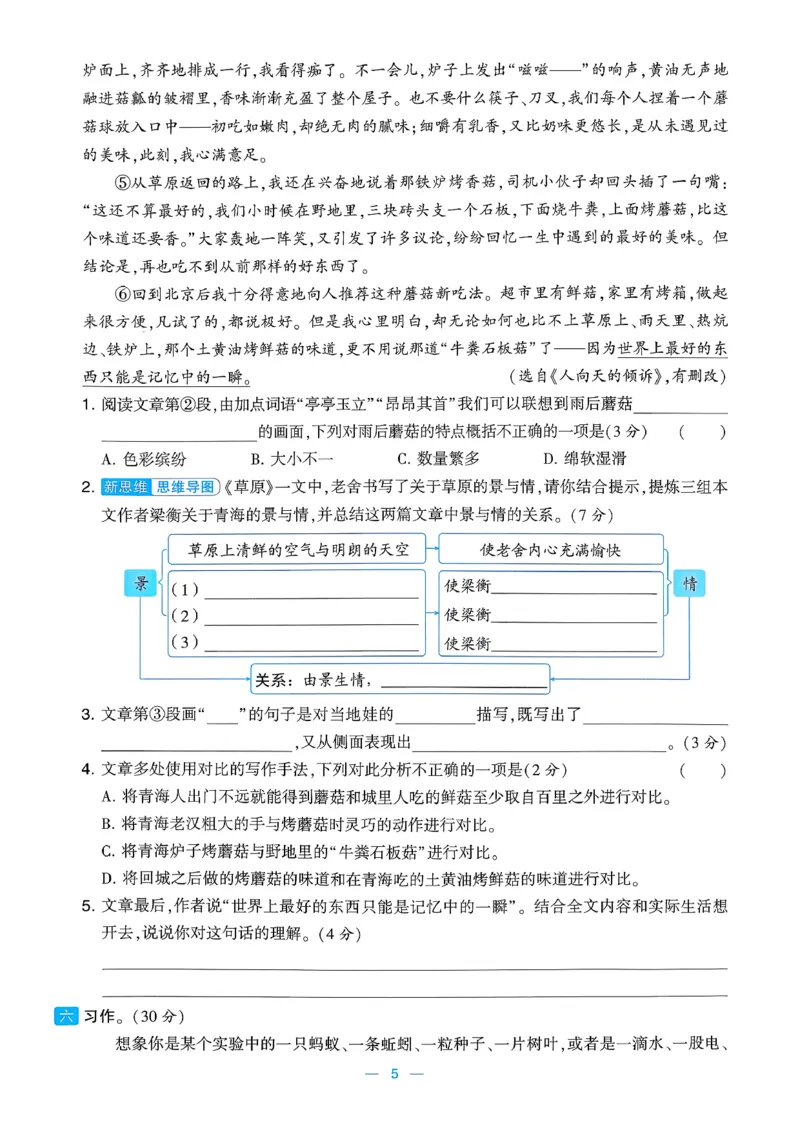 《26秋季学霸提优大试卷语文六年级_小初高学习资料合集(每天更新)_2026秋《学霸提优大试卷》1-6年级上册_26秋学霸提优大试卷语文2-6年级上册_26秋6上语文《学霸提优大考卷》》第7页预览