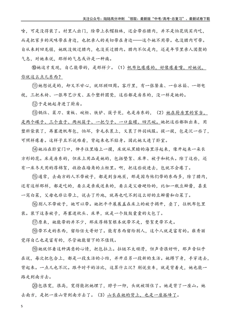 《专题05：小说文本特征（教师版）_一轮复习_2025年_2025年高考语文一轮复习知识清单（全国通用）》第5页预览