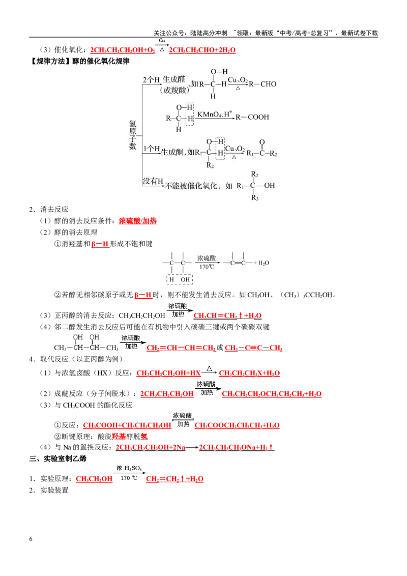 《知识清单28烃的衍生物-2024年高考化学一轮复习知识清单_05-化学-高考总复习_一轮复习_2024年_2024年高考化学一轮复习知识清单必背总结全国通用_资料》第6页预览