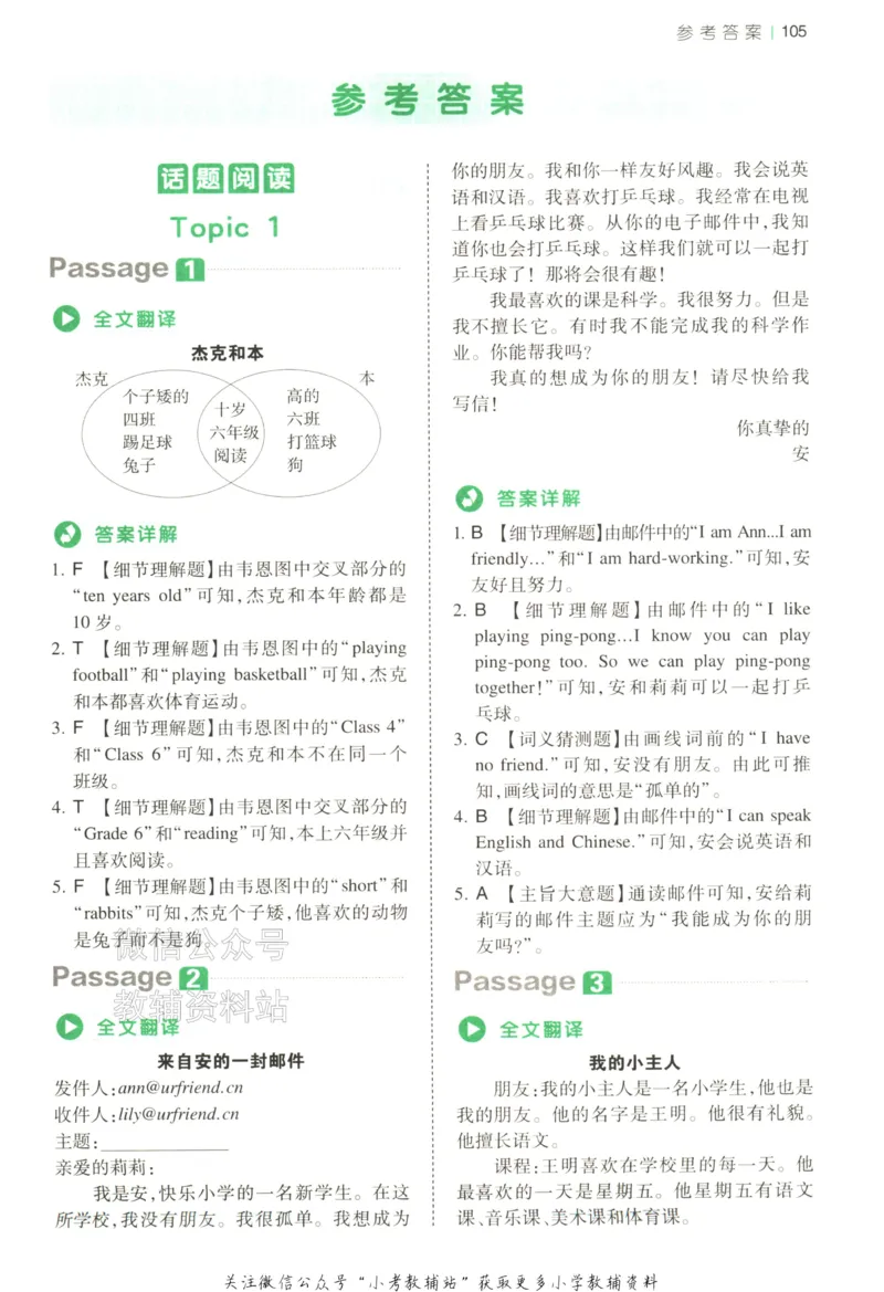 《2026版第5次一本英语阅读真题80篇-5年级-参考答案_小初高学习资料合集（每天更新）_一本小学英语阅读真题80篇（2025年第5版）》第2页预览