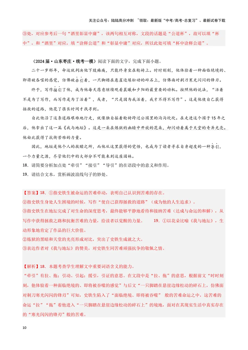 《专题06语言文字运用1（解析版）-（新高考通用）_专项复习_2025年_2024年高考一模试题分类汇编语文新高考通用》第10页预览