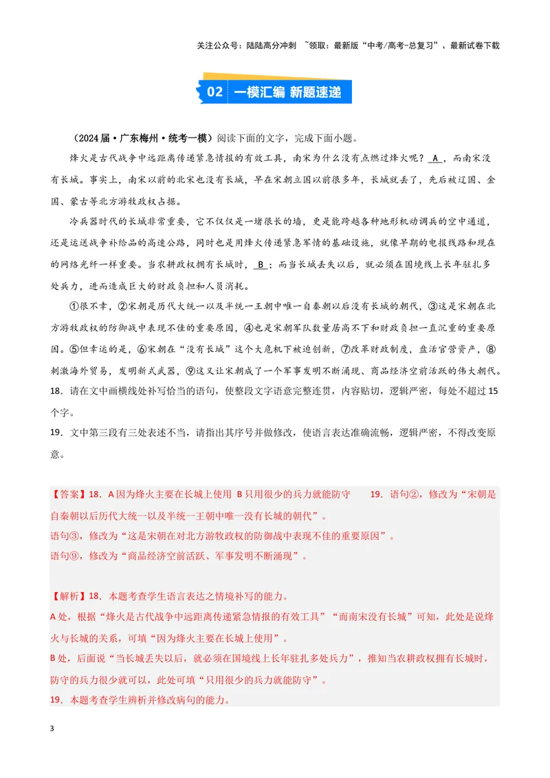 《专题06语言文字运用1（解析版）-（新高考通用）_专项复习_2025年_2024年高考一模试题分类汇编语文新高考通用》第3页预览