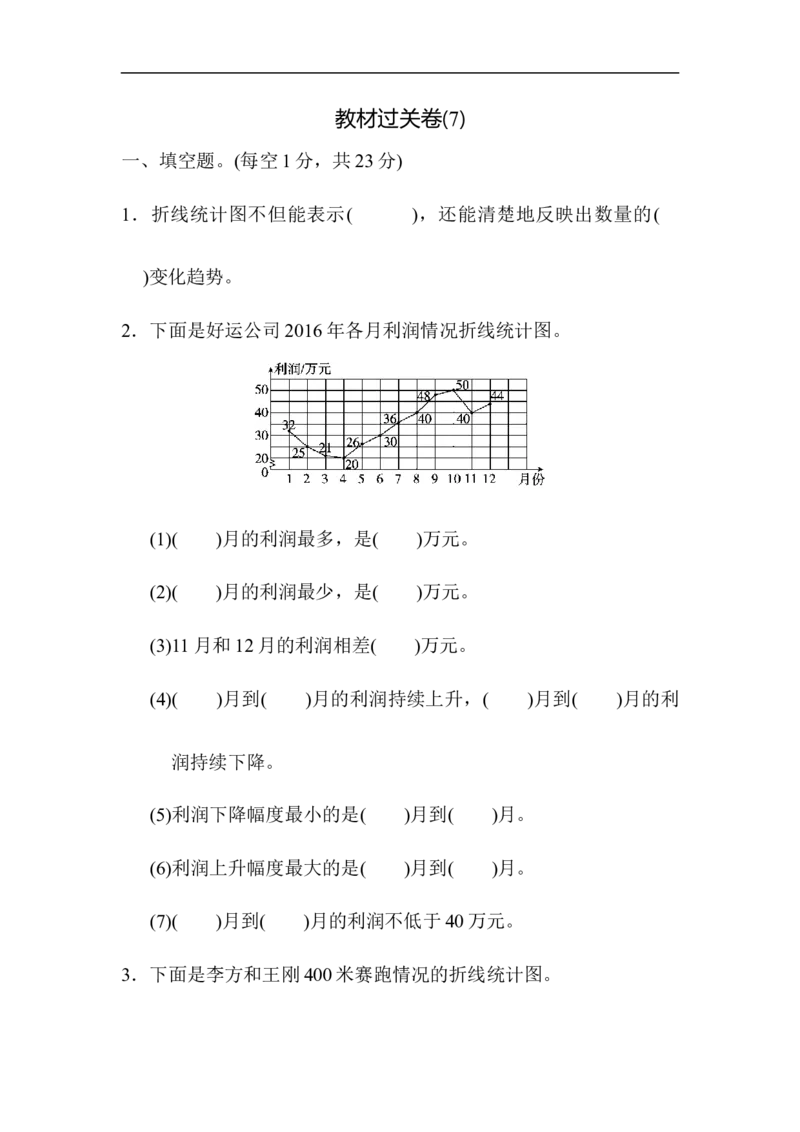 《教材过关卷(7)_小学1-6年级全科全套_1-6年级全科下册_五年级_五年级下数学_数学人教版试卷_5下小学人教版数学习题试卷_教材过关卷（8份）》第1页预览