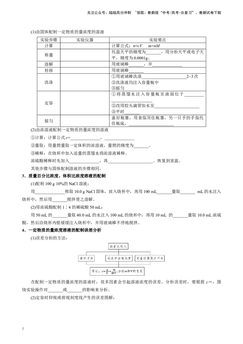 《知识清单04物质的量（学生版）_05-化学-高考总复习_一轮复习_2025年_2025年高考化学一轮复习知识清单（全国通用）》第7页预览