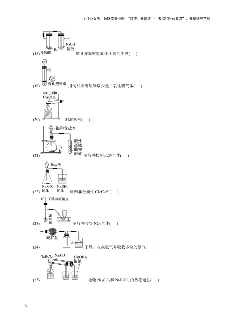 《知识清单32常见物质的制备（学生版）_05-化学-高考总复习_一轮复习_2025年_2025年高考化学一轮复习知识清单（全国通用）》第8页预览