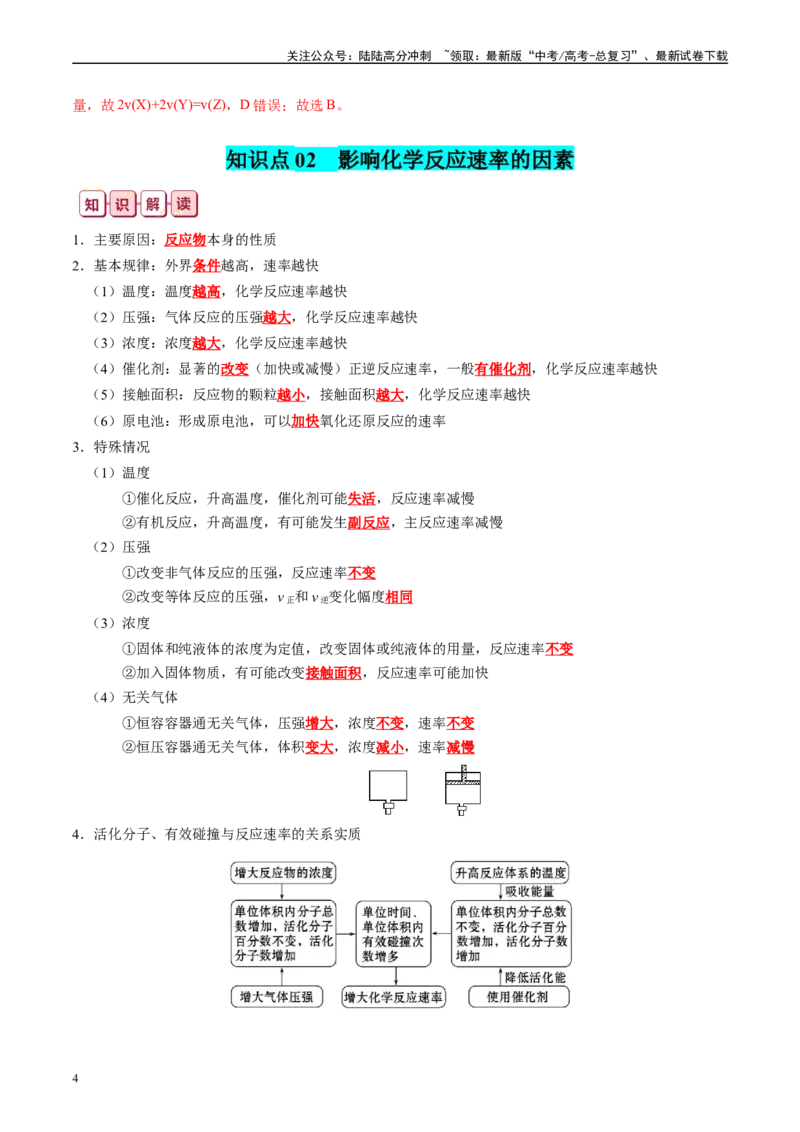 《知识清单21化学反应速率与化学平衡-2024年高考化学一轮复习知识清单_05-化学-高考总复习_一轮复习_2024年_2024年高考化学一轮复习知识清单必背总结全国通用_资料》第4页预览