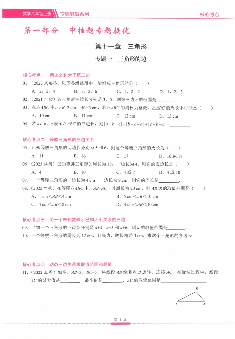 《核心考点-初中数学8年级上册_初中全科目同步习题+精品试卷(7-9年级)(1)_25秋初中数学《同步习题+精品试卷》_初中数学人教版试卷_初中数学人教版7-9年级上册_《核心考点》_975》第9页预览