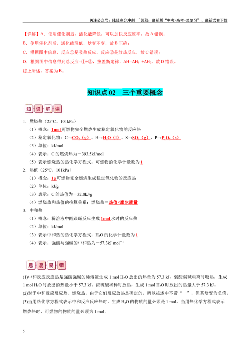 《知识清单18化学能与热能-2024年高考化学一轮复习知识清单_05-化学-高考总复习_一轮复习_2024年_2024年高考化学一轮复习知识清单必背总结全国通用_资料》第5页预览