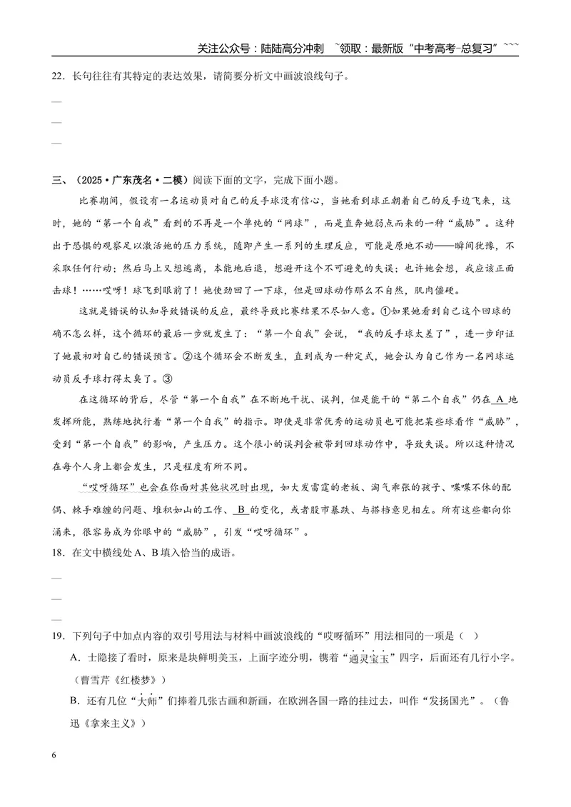 《专题06语言文字运用（学生版）_专项复习_2026年-语文专项复习_2025年高考语文二模试题分类汇编（新高考专用）_2025版_第02期广东、山东、河南、湖南、湖北、江西》第6页预览