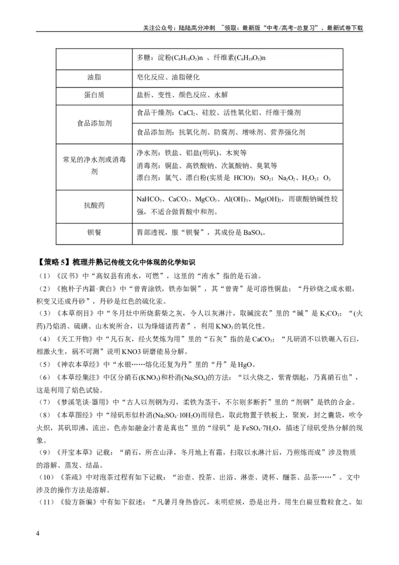 《重难点01化学与STSE、化学与传统文化-（教师版）_05-化学-高考总复习_专项复习_2024年_2024年高考化学热点·重点·难点专练（新高考专用）》第4页预览