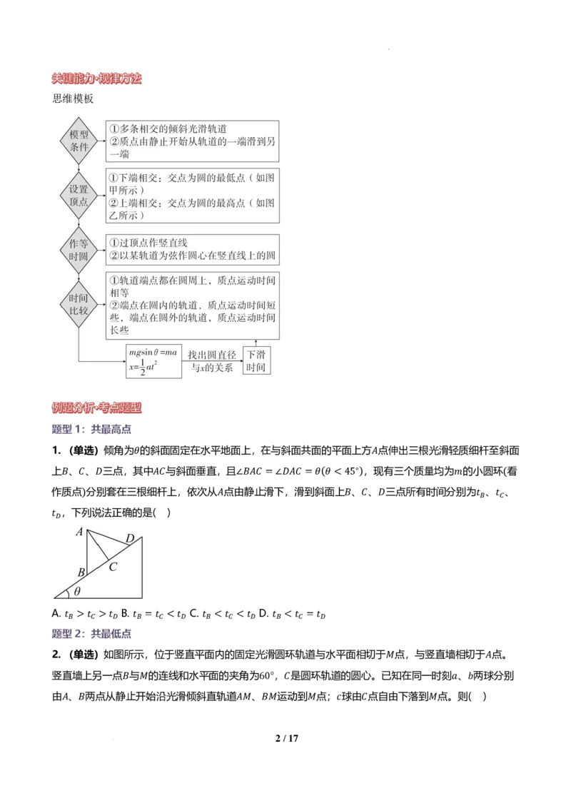 《动力学中的等时圆、板块模型与传送带模型（原卷版）_2024-2027高三（6-6月题库）_2026年06月高三试卷（数理化）_2026年6月高中物理试卷汇编_0621物理》第2页预览