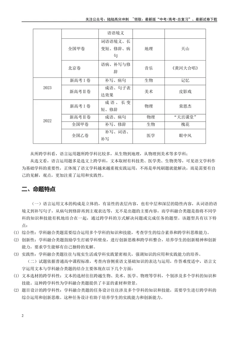 《专题05语言文字运用（原卷版）_专项复习_2025年_2025年高考语文学科融合类题目解题技巧与练习_资料_1-资料》第2页预览