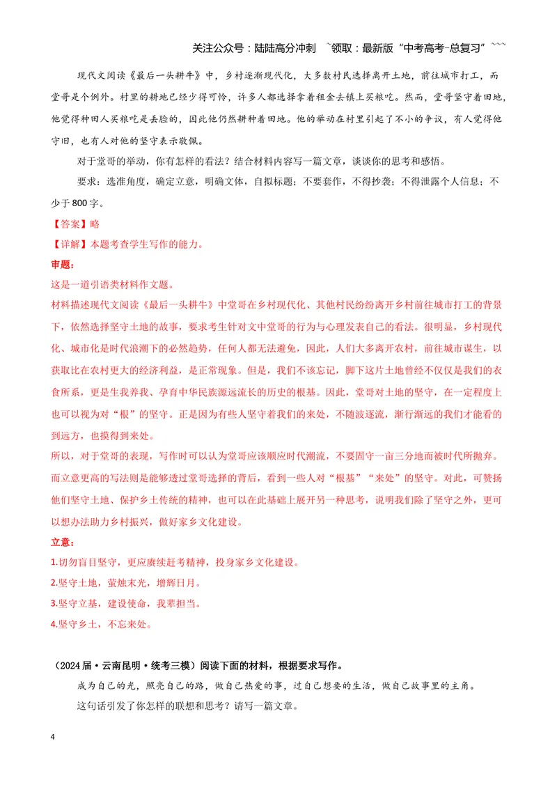 《专题08写作（教师版）（新高考通用）_专项复习_2026年-语文专项复习_2025年高考语文三模试题分类汇编（新高考通用）_2024版_新高考通用》第4页预览