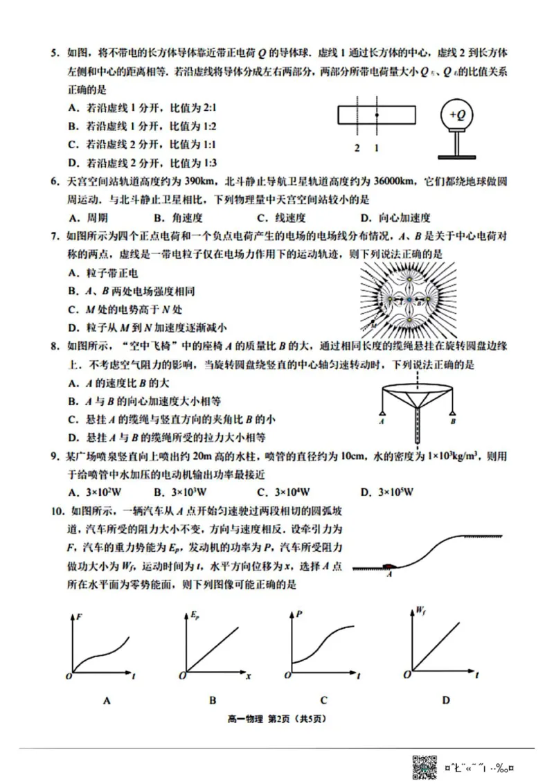 《江苏镇江市2026年高一下学期期末考试物理试卷+答案_小初高学习资料合集（每天更新）_2026年6月高中物理试卷汇编_0624物理》第2页预览
