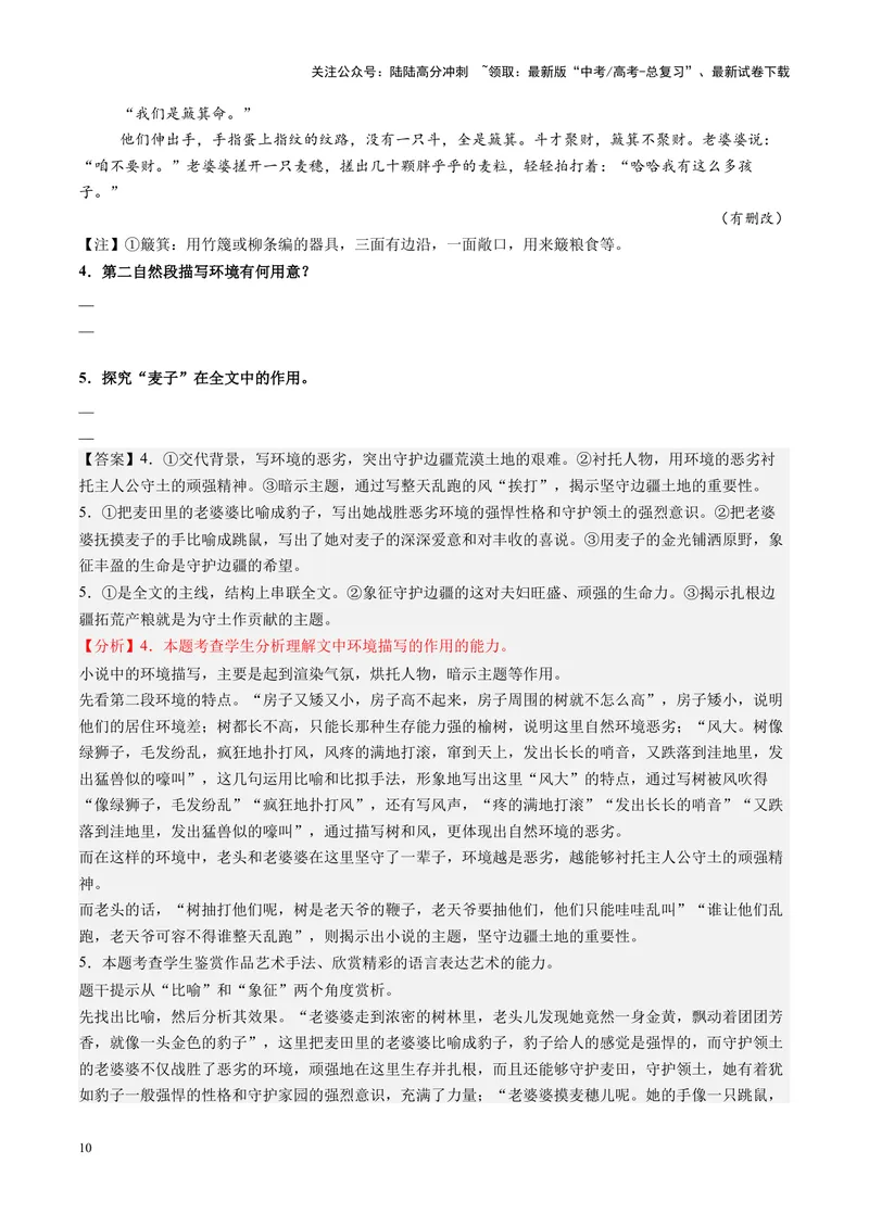 《专题08情节、人物、环境作用题（讲义）（学生版）_二轮复习_2025年_2025年高考语文二轮复习课件+讲义+练习（新高考通用）》第10页预览