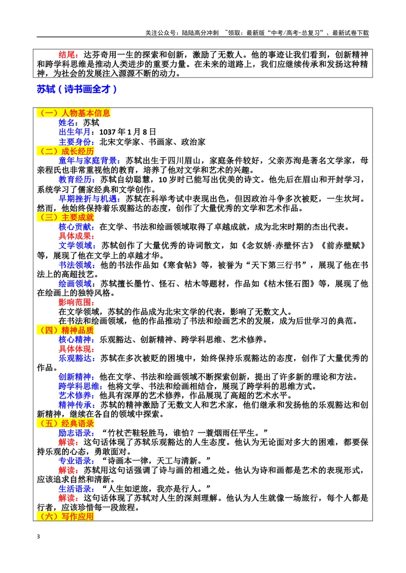 《专题05跨界创新者：打破边界的破壁人素材（基本信息、成长经历、成就、精神品质、经典语录、话题应用、行文构思）＋真题）_专项复习_2025年》第3页预览