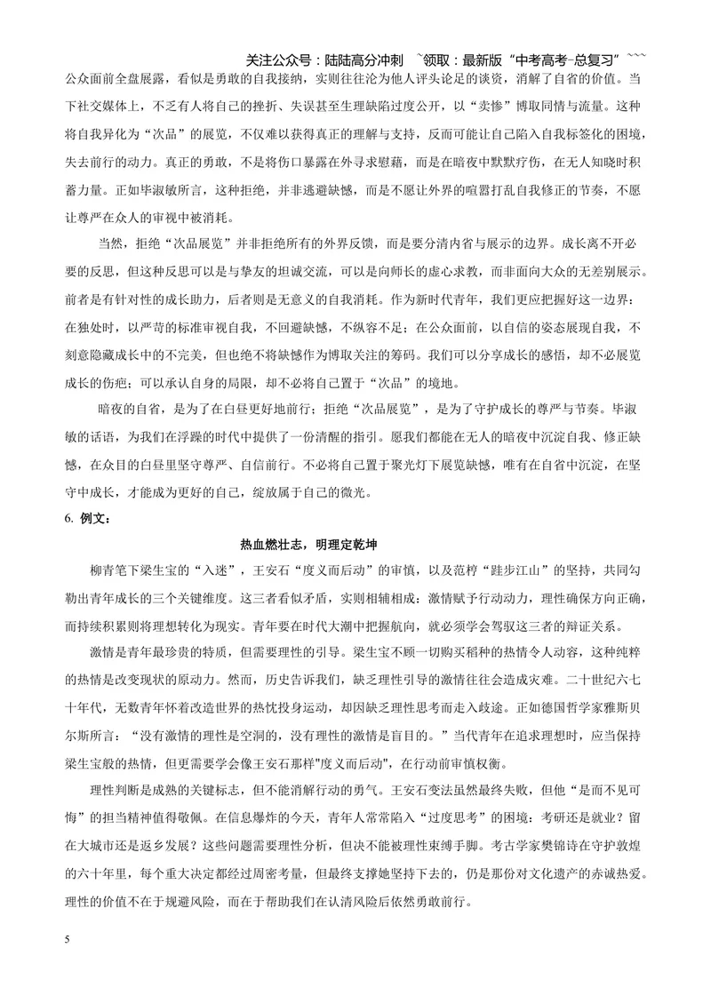 《专题07写作（二元思辨类+多材料名言诗句类+话题类+读写结合类）（四川专用）（答案版）_专项复习_2026年-语文专项复习_2026年高考语文一模试题分类汇编（四川专用）-G175_2026版》第5页预览