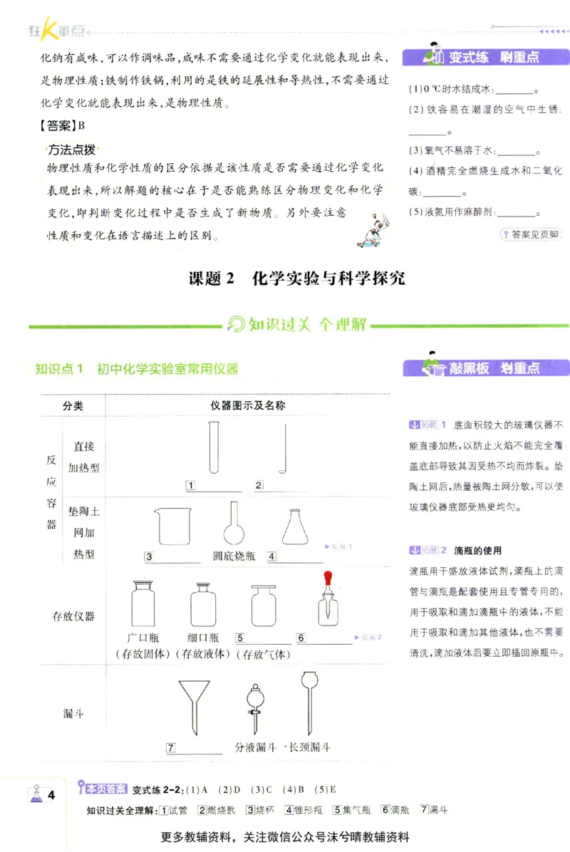 《初中必刷题狂K重点人教版化学九年级上册_2、2025初中必刷题合集_初中必刷题23+24+25上册_25初中必刷_可信网络等多个文件_2025初中必刷题_化学九年级上册（人教版）》第8页预览
