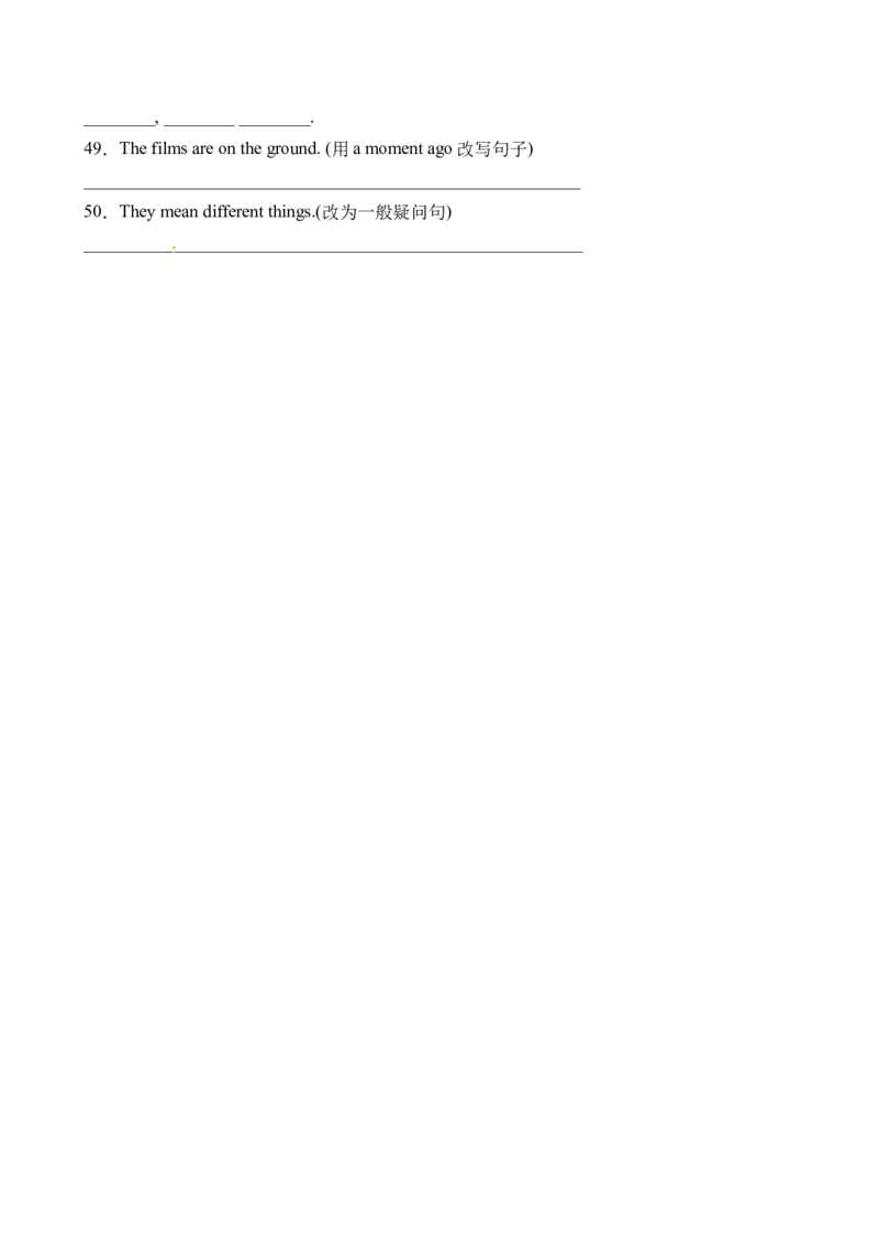 《句型转换人教PEP版六年级英语下册Unit2Lastweekend题型专项训练（含答案）_小学1-6年级全科全套_1-6年级全科下册_六年级_英语_英语六下人教PEP版》第4页预览
