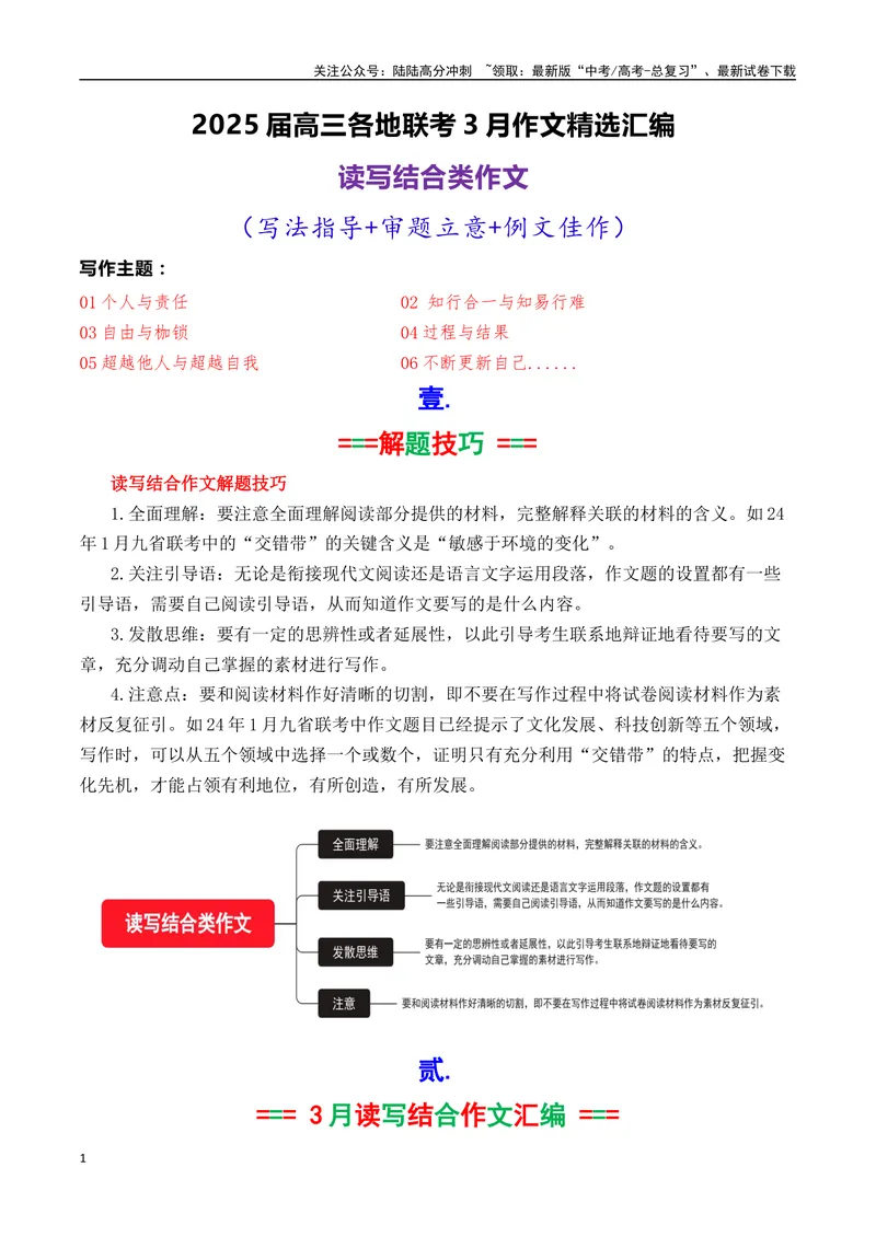 《专题06高三各地联考3月读写结合型作文汇编-_专项复习_2025年_2025年高考语文各市模考卷作文分类汇编导写及素材积累》第1页预览